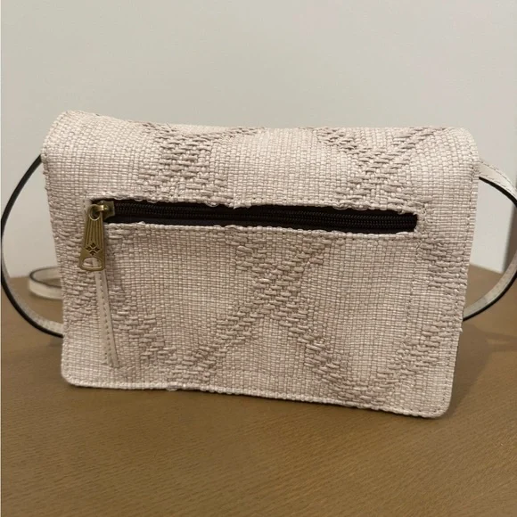 Patricia Nash Woven Crossbody Bag Cream Neutral Leather Trim NWOT Coastal Chic - Picture 3 of 9